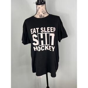 Eat Sleep Hockey Black and White T-Shirt
